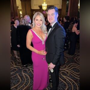 Magenta rhinestone formal gown Size Small